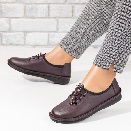 Pantofi casual dama, Pantofi dama casual cu siret mov MOD10007, modlet.ro