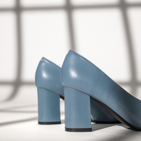 Pantofi dama cu toc gros albastri MOD13362, 2, modlet.ro