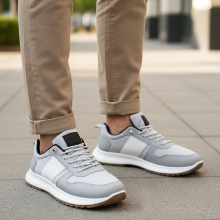 Pantofi sport barbati cu siret elastic gri MOD14203, 2, modlet.ro