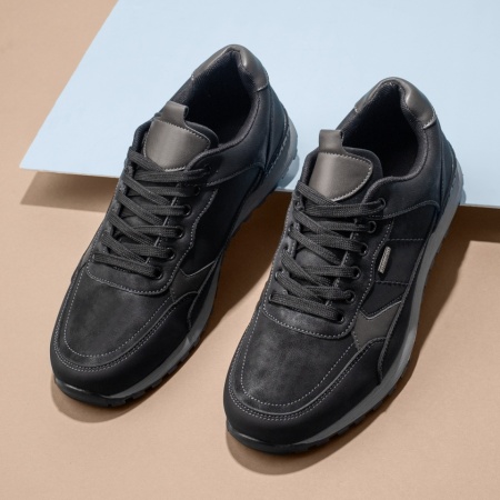 Adidasi barbati, Pantofi sport barbati cu siret negri MOD11229, modlet.ro