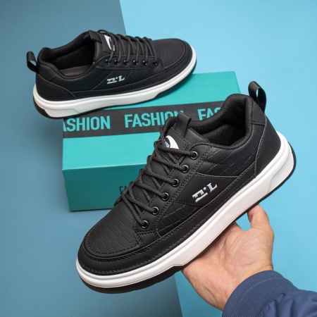 Pantofi sport barbati cu siret si talpa groasa negri MOD13954, 4, modlet.ro