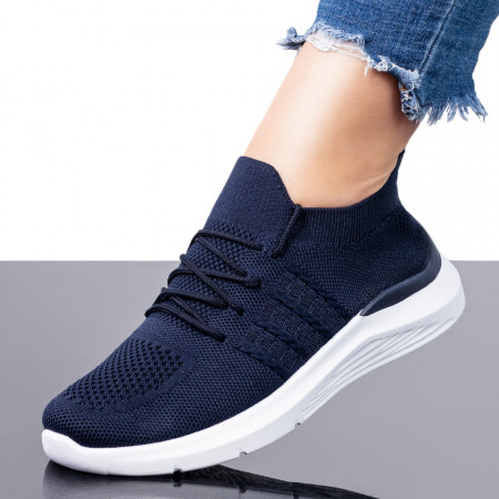 Adidasi dama, Pantofi sport dama albastri cu siret MOD08186, modlet.ro