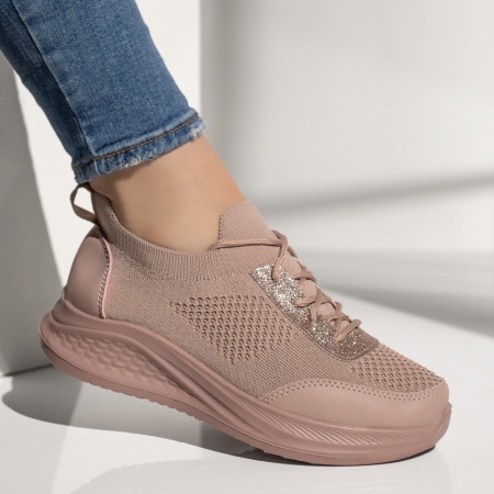 Pantofi sport dama cu siret roz MOD13398, 4, modlet.ro