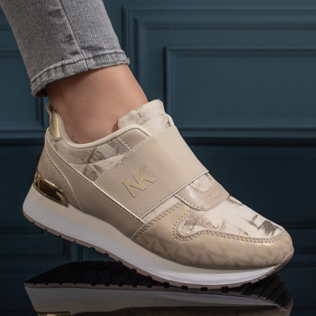 Plateste Jumatate!, Pantofi sport dama cu talpa groasa bej MOD11116, modlet.ro