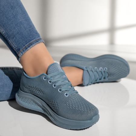 Pantofi sport dama din material textil albastre ZEF13185, 4, zeforia.ro