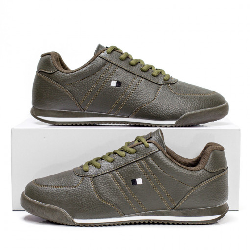 Pantofi sport khaki cu siret barbati ZEF06457