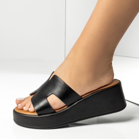 Papuci casual dama cu platforma negri EVA18, 2, modlet.ro