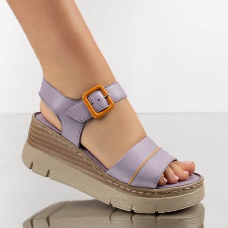 Sandale dama cu platforma si bareta mov din Piele naturala MOD13715, 3, modlet.ro