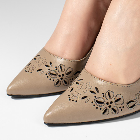 Sandale dama cu toc gri din Piele Naturala MOD11305, 4, modlet.ro