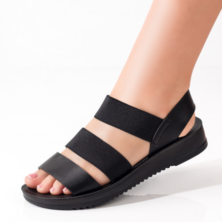 Sandale joase dama, Sandale dama negre cu bareta elastica MOD09081, modlet.ro