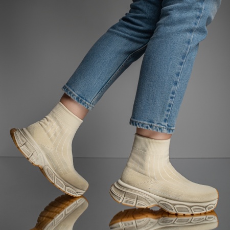 Sneakers bej dama MOD11668, 4, modlet.ro