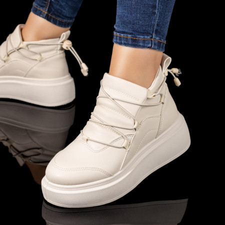 Sneakers dama cu siret elastic bej ZEF10123