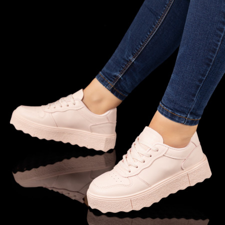 Plateste Jumatate!, Tenisi dama cu talpa groasa roz MOD03265, modlet.ro