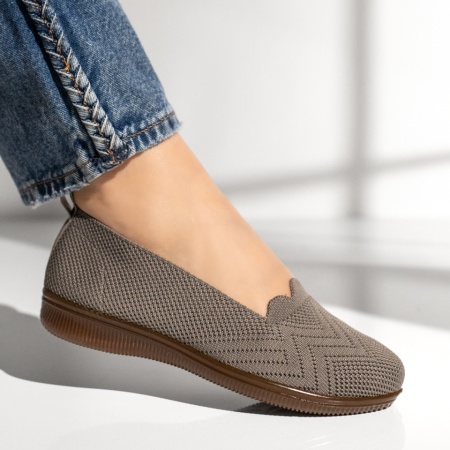 Balerini dama cu talpa joasa khaki DANA1, 3, modlet.ro