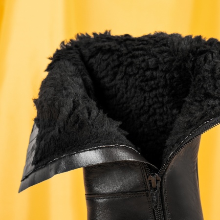 Cizme dama cu fermoar negre din Piele naturala MOD05604, 2, modlet.ro