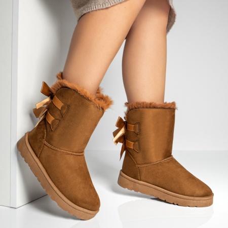 Cizme dama cu fundite la spate maro suede MOD07106, 4, modlet.ro