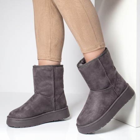 Cizme dama tip UG cu talpa groasa gri suede EMA47, 2, modlet.ro