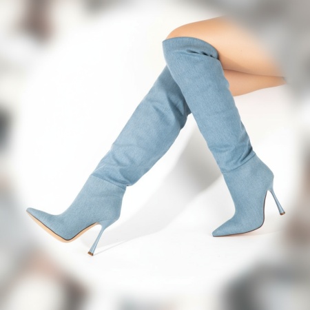 Cizme lungi dama albastru deschis din blug MOD10416, 2, modlet.ro