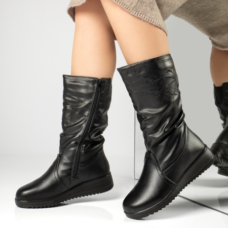 Cizme lungi dama cu platforma negre MOD12884, 2, modlet.ro