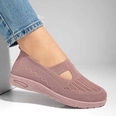 Espadrile dama cu talpa joasa din material textil roz ZEF13062, 4, zeforia.ro