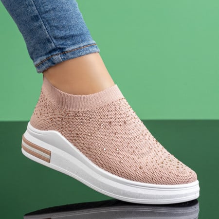 Espadrile dama sport cu strasuri roz ZEF08699, 4, zeforia.ro