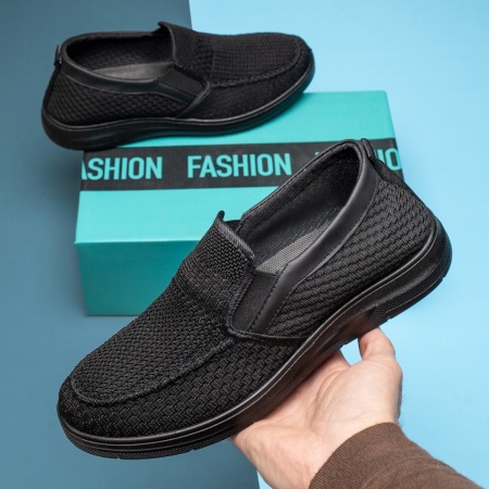Adidasi barbati, Espadrile sport barbati din material textil negri MOD13182, modlet.ro
