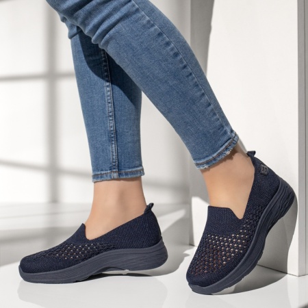 Espadrile sport dama, Espadrile sport dama cu perforatii albastre MOD13397, modlet.ro