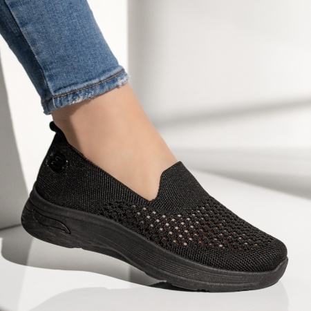 Espadrile sport dama cu perforatii negre EMA14, 3, modlet.ro