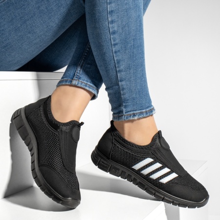 Espadrile sport dama cu talpa groasa negre MOD13181, 4, modlet.ro