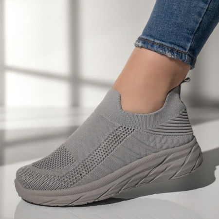Espadrile sport dama din material textil gri MOD13176, 1, modlet.ro