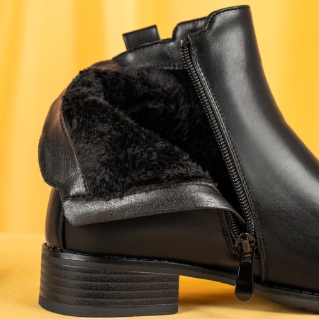 Ghete dama cu fermoar negre MOD06650, 2, modlet.ro