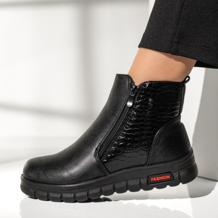 Ghete Dama, Ghete dama cu fermoar negre MOD12207, modlet.ro