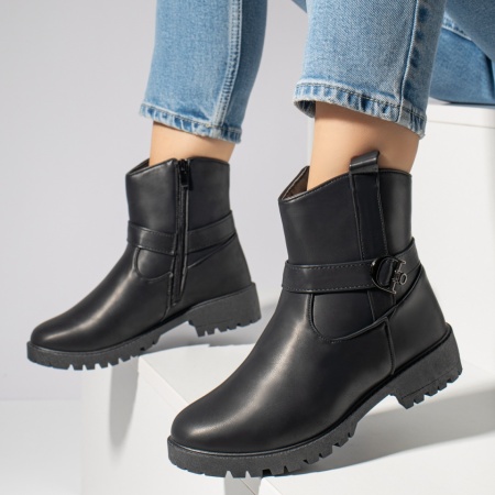 Ghete Dama, Ghete dama cu fermoar negre MOD12314, modlet.ro