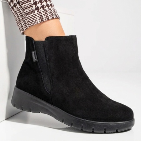 Ghete dama cu fermoar negru suede din Piele naturala DORA79, 3, modlet.ro