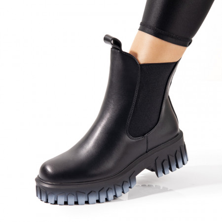 Ghete Dama, Ghete dama cu insertii elastice negre MOD10805, modlet.ro