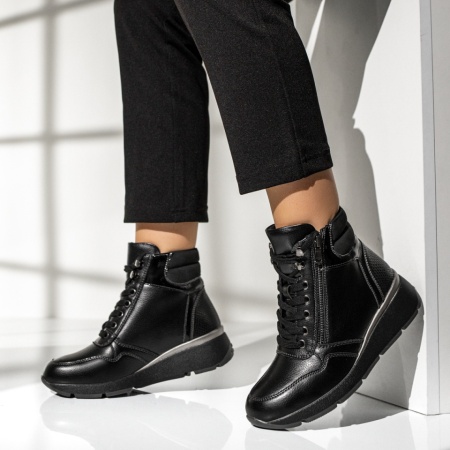 Ghete dama cu platforma negre MOD12354, 2, modlet.ro