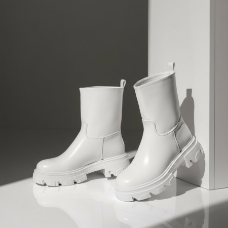 Ghete dama cu talpa groasa albe MOD02179, 3, modlet.ro