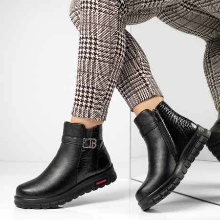 Ghete dama cu talpa groasa negre MOD14107, 3, modlet.ro