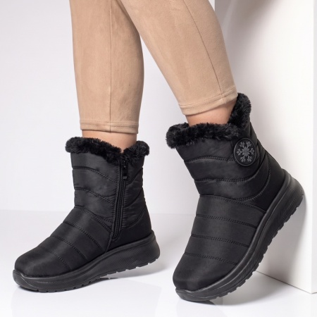 Ghete dama din fas cu talpa groasa negre GINA38, 3, modlet.ro