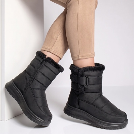 Ghete dama din fas cu talpa groasa negre GINA41, 3, modlet.ro