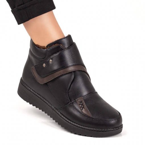 Ghete Dama, Ghete dama negre cu maro si inchidere cu scai MOD07669, modlet.ro