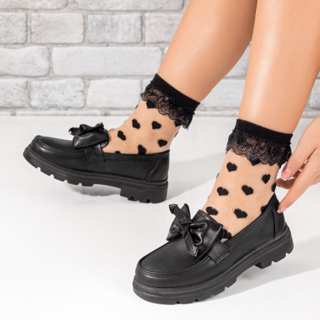 Mocasini dama cu fundita negri MOD09995, 3, modlet.ro