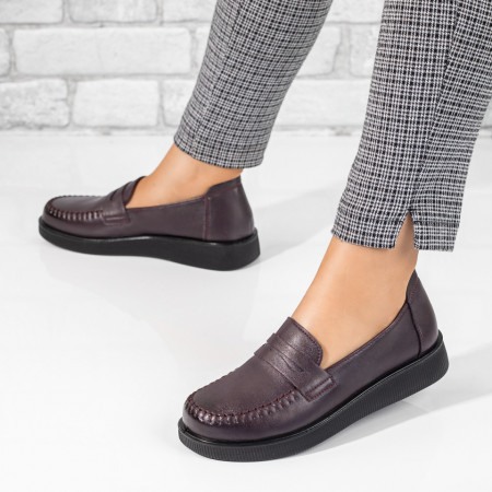 Balerini si Mocasini Dama, Mocasini dama cu talpa joasa mov MOD10005, modlet.ro
