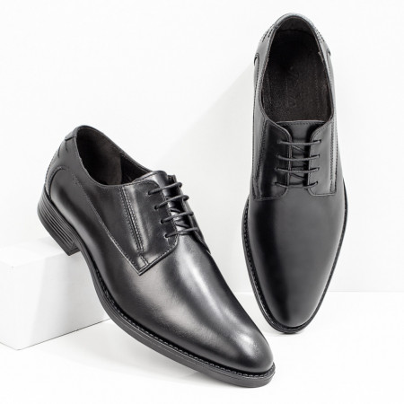 Pantofi barbati eleganti, Pantofi barbati eleganti cu siret negri din Piele naturala ZEF08668 - zeforia.ro