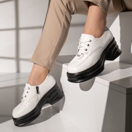 Pantofi casual albi cu platforma si fermoar MOD11832, 3, modlet.ro