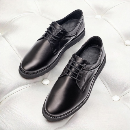 Pantofi casual barbati cu siret negri din Piele naturala MOD13002, 2, modlet.ro