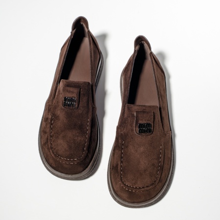 Pantofi casual dama cu accesoriu decorativ maro suede IRIS18, 2, modlet.ro