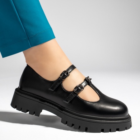 Pantofi casual dama cu barete negri MOD13444, 3, modlet.ro