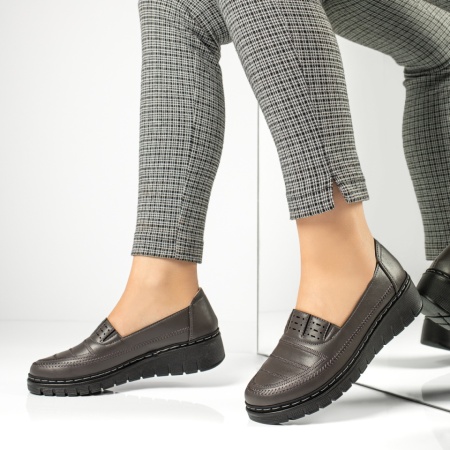 Pantofi dama, Pantofi casual dama cu platforma gri MOD13047, modlet.ro