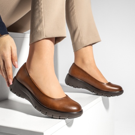 Pantofi casual dama cu platforma maro ANA77, 4, modlet.ro